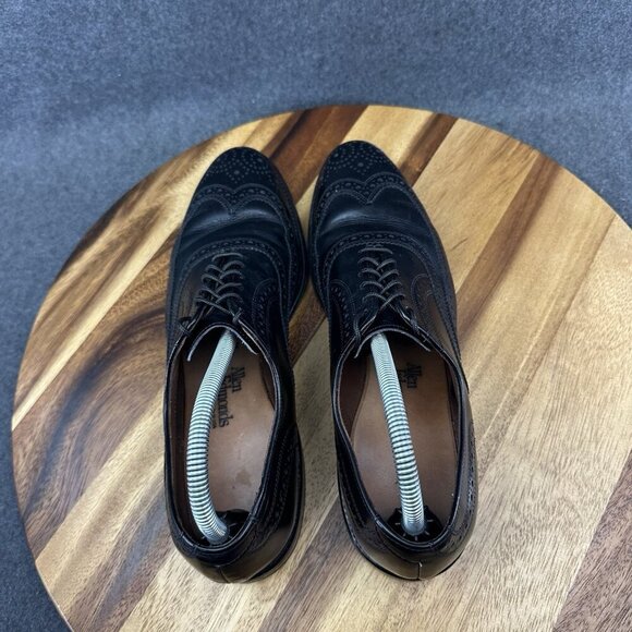 Allen Edmonds Lloyd Shoes Mens 9AA Black Leather Wingtip Lace Up Dress Shoe